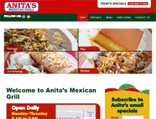 Tablet Screenshot of anitasmexicangrill.com